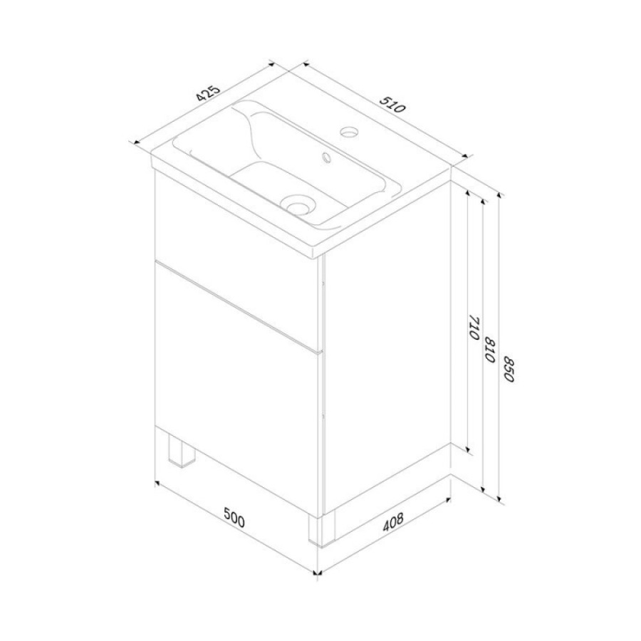 Тумба под раковину Am.Pm Gem M90FSX0502WG, 50 см, напольная, push-to-open, белый глянец