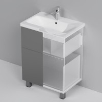 Тумба под раковину Am.Pm Gem M90FSX06022GM32, 60 см, напольная, 2 ящика push-to-open, графит матовый