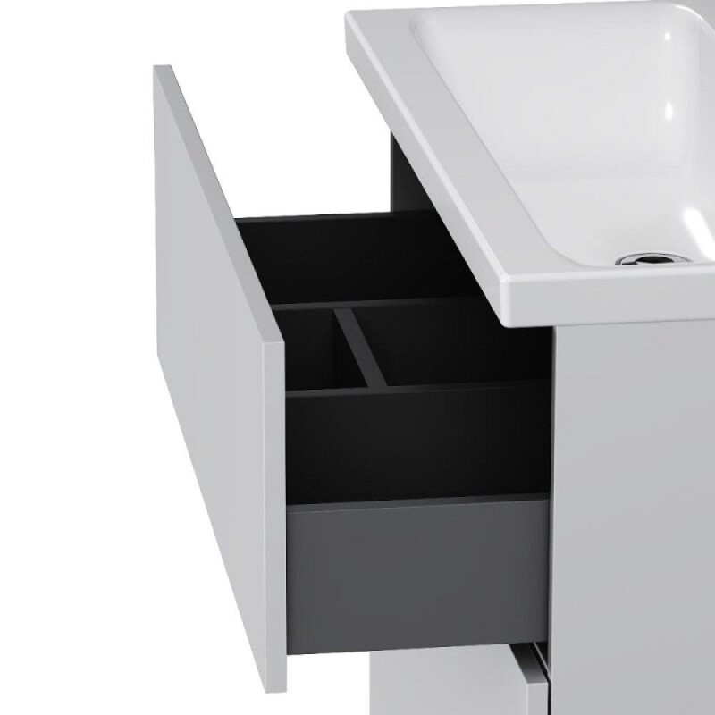Тумба под раковину Am.Pm Gem M90FSX0802WG, 80 см, напольная, push-to-open, белый глянец