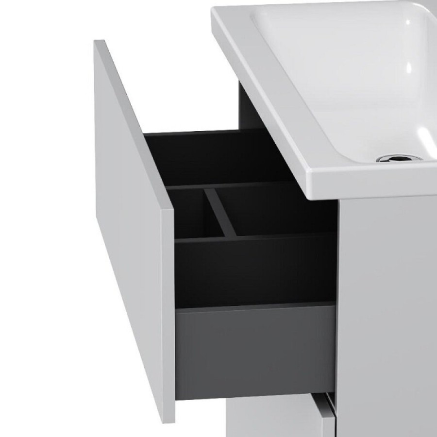 Тумба под раковину Am.Pm Gem M90FSX0802WG, 80 см, напольная, push-to-open, белый глянец