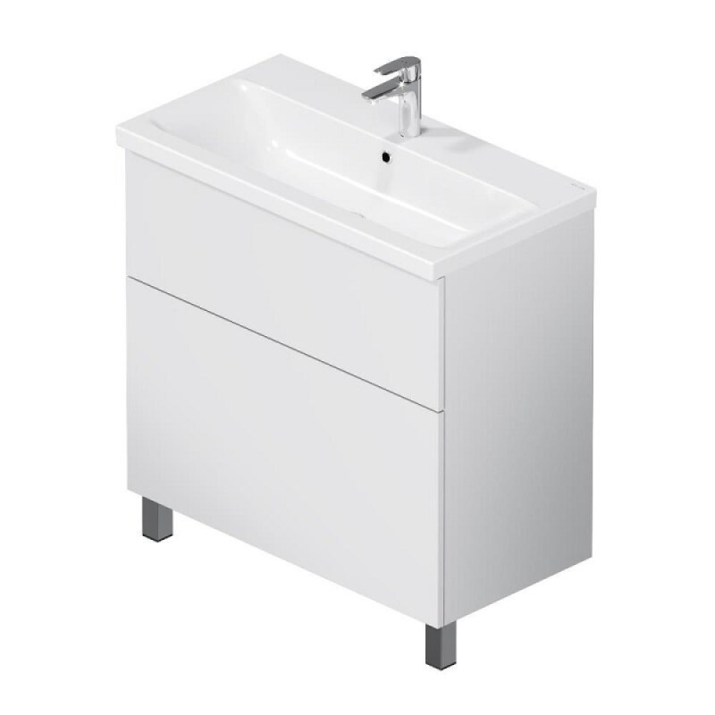 Тумба под раковину Am.Pm Gem M90FSX0802WG, 80 см, напольная, push-to-open, белый глянец
