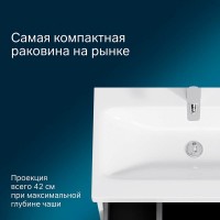 Тумба с раковиной Am.Pm Pulse, M91-FHX0602-WCC0602WG, 60 см, подвесная, белый глянец/графит