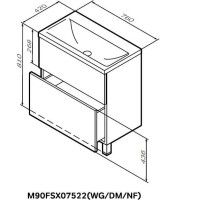 Тумба с раковиной Am.Pm Gem S M91-FSX0752-WC0752OF, 75 см, напольная, светлый дуб