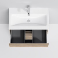 Тумба с раковиной Am.Pm Gem S M91-FSX0752-WC0752OF, 75 см, напольная, светлый дуб