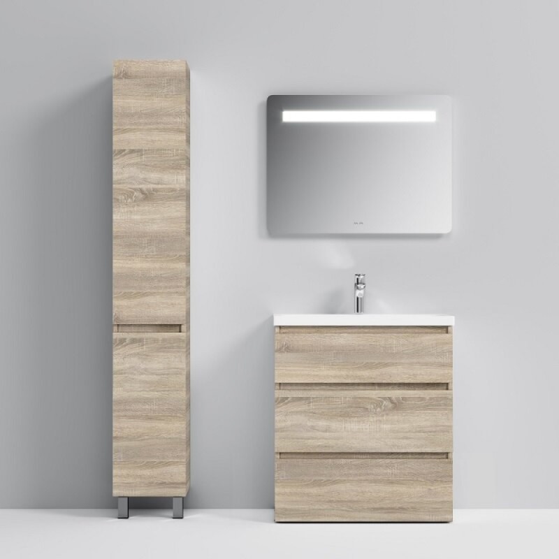 Тумба с раковиной Am.Pm Gem S M91-FSX0752-WC0752OF, 75 см, напольная, светлый дуб