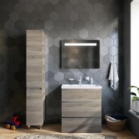 Тумба с раковиной Am.Pm Gem S M91-FSX0752-WC0752OF, 75 см, напольная, светлый дуб