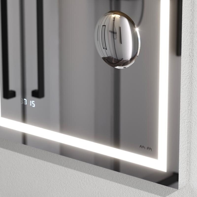 Зеркало Am.Pm Gem 55 с led-подсветкой часами и косметическим зеркалом M91AMOX0553WG