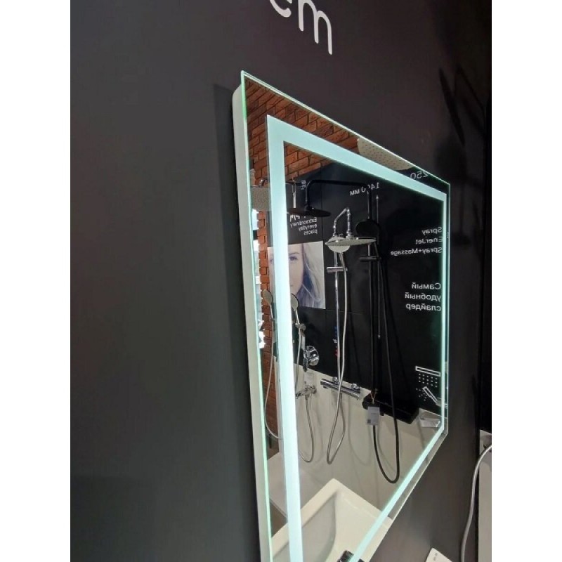 Зеркало для ванной на стену Am.Pm Gem M91AMOX0651WG с LED-подсветкой по периметру, 65 см