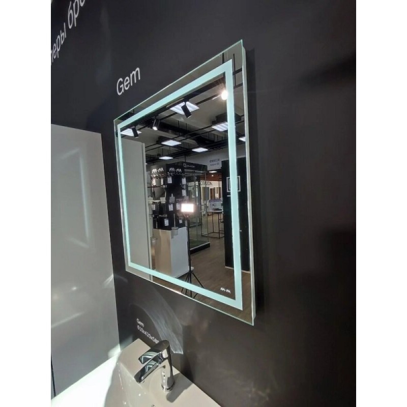 Зеркало для ванной на стену Am.Pm Gem M91AMOX0651WG с LED-подсветкой по периметру, 65 см