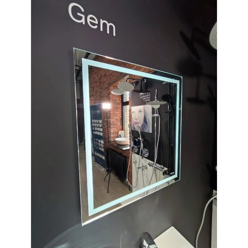 Зеркало для ванной на стену Am.Pm Gem M91AMOX0651WG с LED-подсветкой по периметру, 65 см