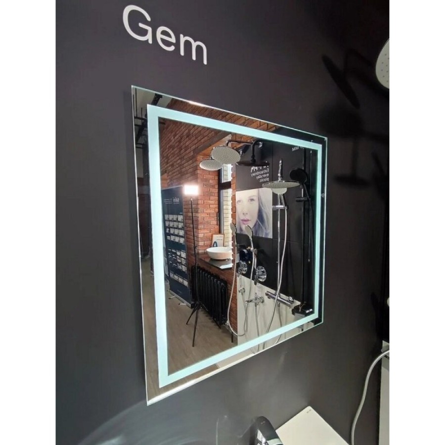 Зеркало для ванной на стену Am.Pm Gem M91AMOX0651WG с LED-подсветкой по периметру, 65 см