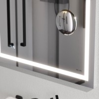 Зеркало Am.Pm Gem 65-70 M91AMOX0653WG с контурной Led-подсветкой, часами и косметическим зеркалом