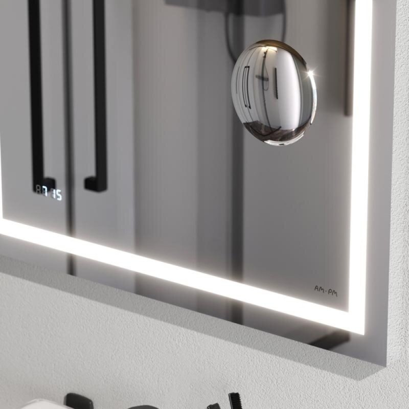 Зеркало Am.Pm Gem 65-70 M91AMOX0653WG с контурной Led-подсветкой, часами и косметическим зеркалом