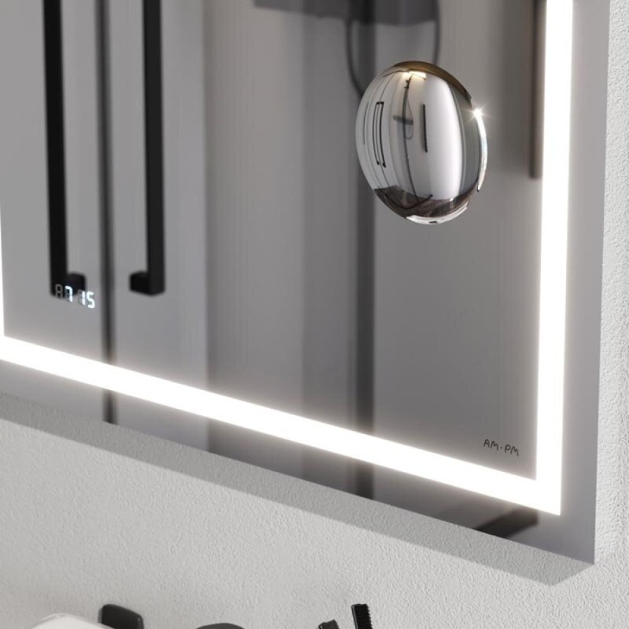 Зеркало Am.Pm Gem 65-70 M91AMOX0653WG с контурной Led-подсветкой, часами и косметическим зеркалом