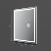 Зеркало Am.Pm Gem 65-70 M91AMOX0653WG с контурной Led-подсветкой, часами и косметическим зеркалом