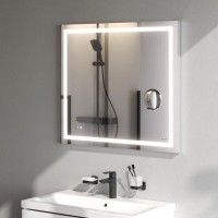 Зеркало Am.Pm Gem M91AMOX0803WG, 80 см с контурной Led-подсветкой, часами и косметическим зеркалом