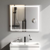 Зеркало Am.Pm Gem M91AMOX0803WG, 80 см с контурной Led-подсветкой, часами и косметическим зеркалом