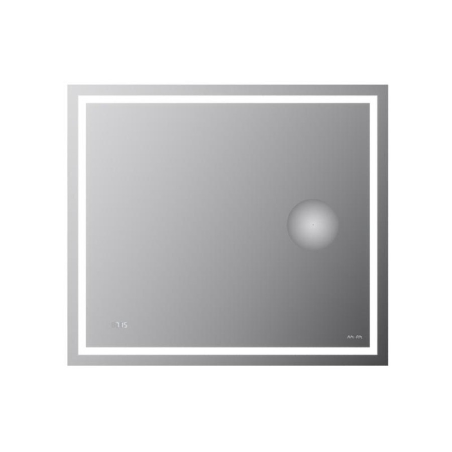 Зеркало Am.Pm Gem M91AMOX0803WG, 80 см с контурной Led-подсветкой, часами и косметическим зеркалом