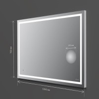 Зеркало Am.Pm Gem M91AMOX1003WG, 100 см с контурной Led-подсветкой, часами и косметическим зеркалом