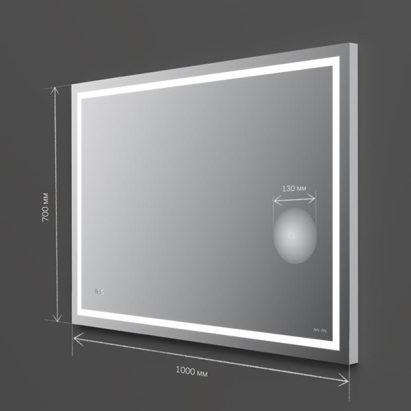 Зеркало Am.Pm Gem M91AMOX1003WG, 100 см с контурной Led-подсветкой, часами и косметическим зеркалом