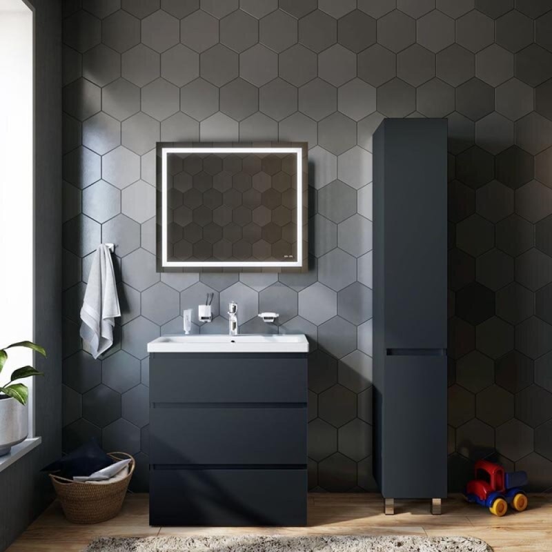 Пенал Am.Pm Gem S M91CSR0306GM, напольный, правый, 30 см, графит матовый