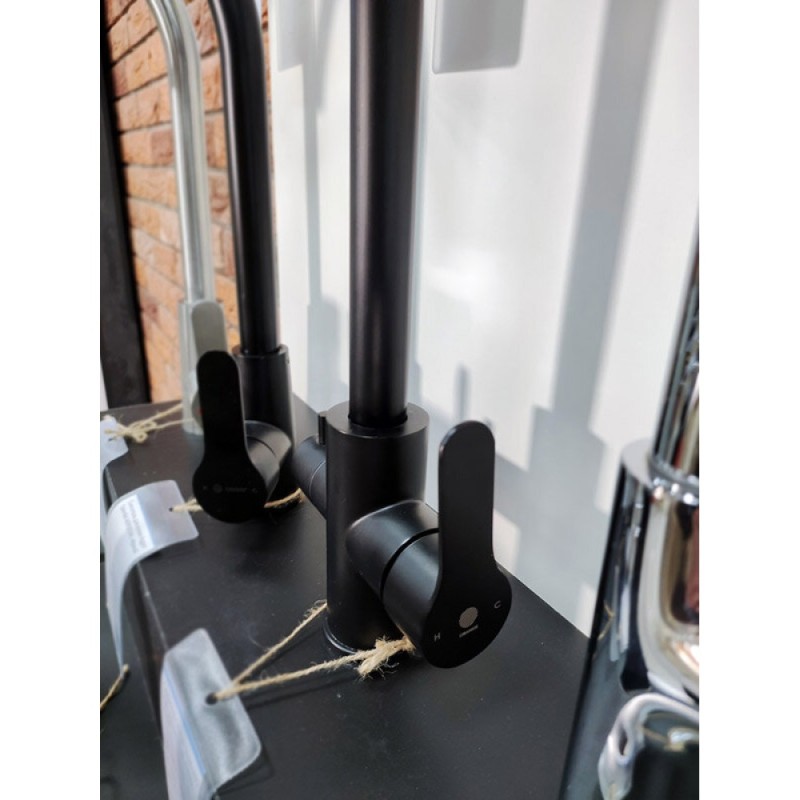 Смеситель Orange Steel M99-008b черный матовый для кухонной мойки, с возможностью подачи фильтрованной воды
