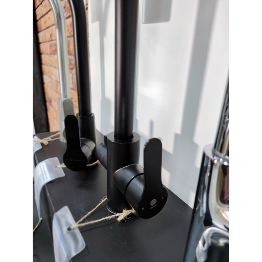 Смеситель Orange Steel M99-008b черный матовый для кухонной мойки, с возможностью подачи фильтрованной воды