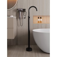 Смеситель Orange Steel для ванны, напольный, черный матовый, M99-336b
