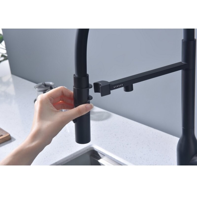 Смеситель для кухонной мойки Paulmark Magneto One Ma213188-AN, с подключением к фильтру, антрацит