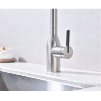 Смеситель для кухонной мойки Paulmark Magneto One Ma213188-BS, с подключением к фильтру, нержавеющая сталь