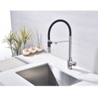 Смеситель для кухонной мойки Paulmark Magneto One Ma213188-BS, с подключением к фильтру, нержавеющая сталь