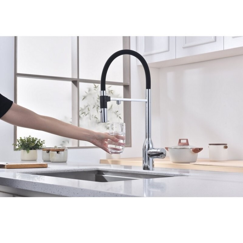 Смеситель для кухонной мойки Paulmark Magneto One Ma213188-CR, с подключением к фильтру, хром