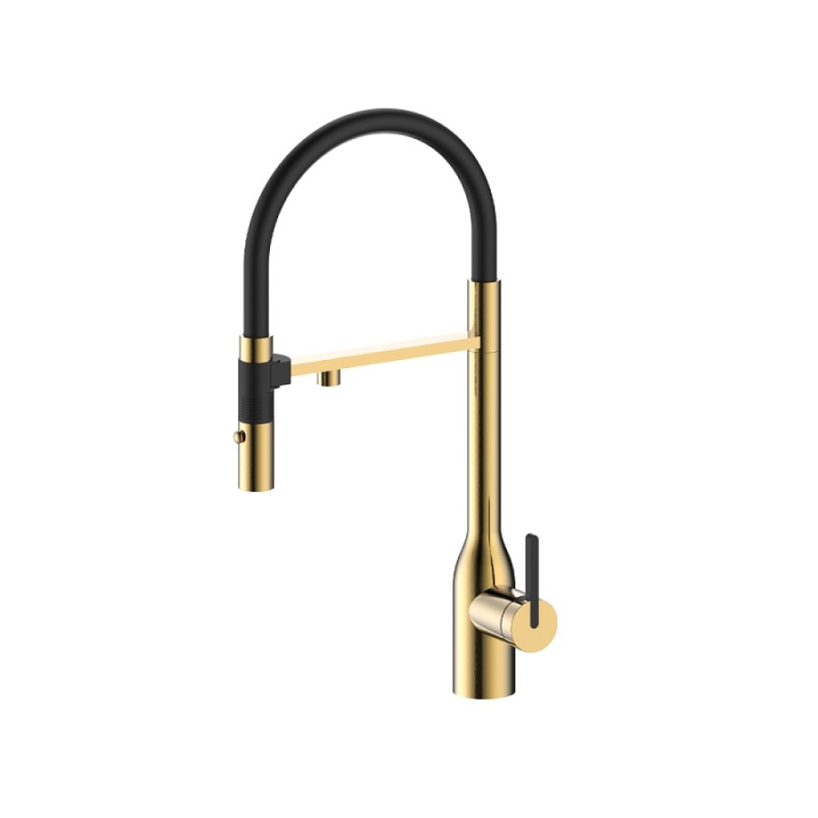 Смеситель для кухонной мойки Paulmark Magneto One Ma213188-LG, с подключением к фильтру, светлое золото
