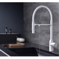 Смеситель для кухонной мойки Paulmark Magneto One Ma213188-WH, с подключением к фильтру, белый матовый