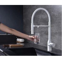Смеситель для кухонной мойки Paulmark Magneto One Ma213188-WH, с подключением к фильтру, белый матовый