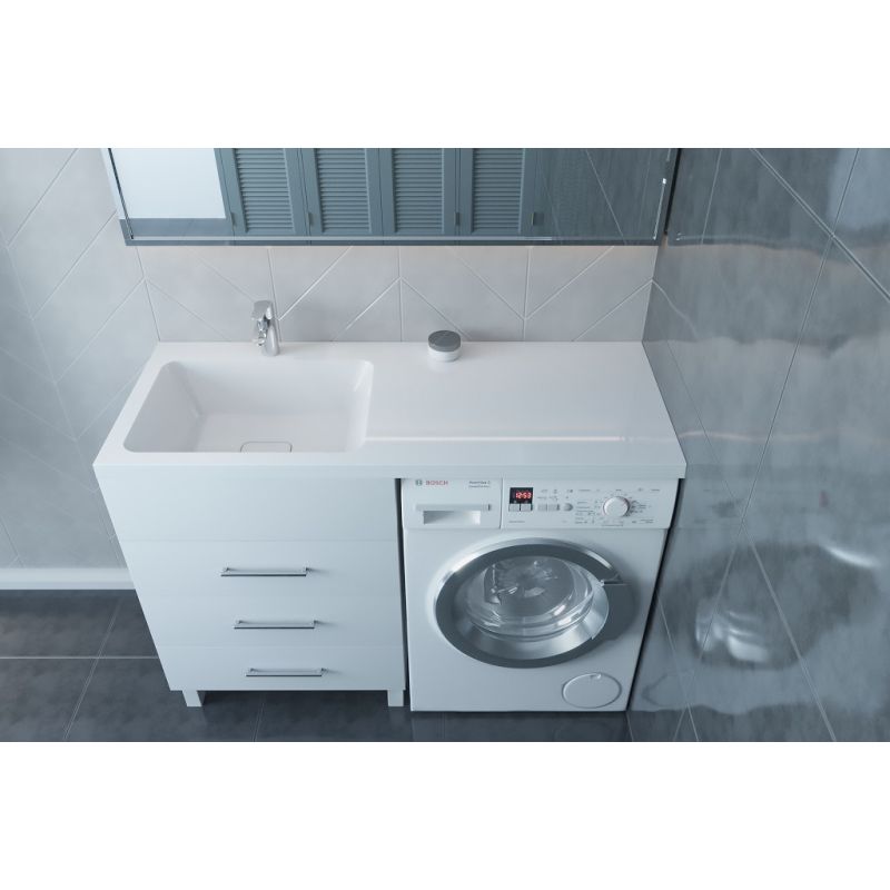 Раковина Madera Kamilla 120 L 4627173210027 на стиральную машину Белая