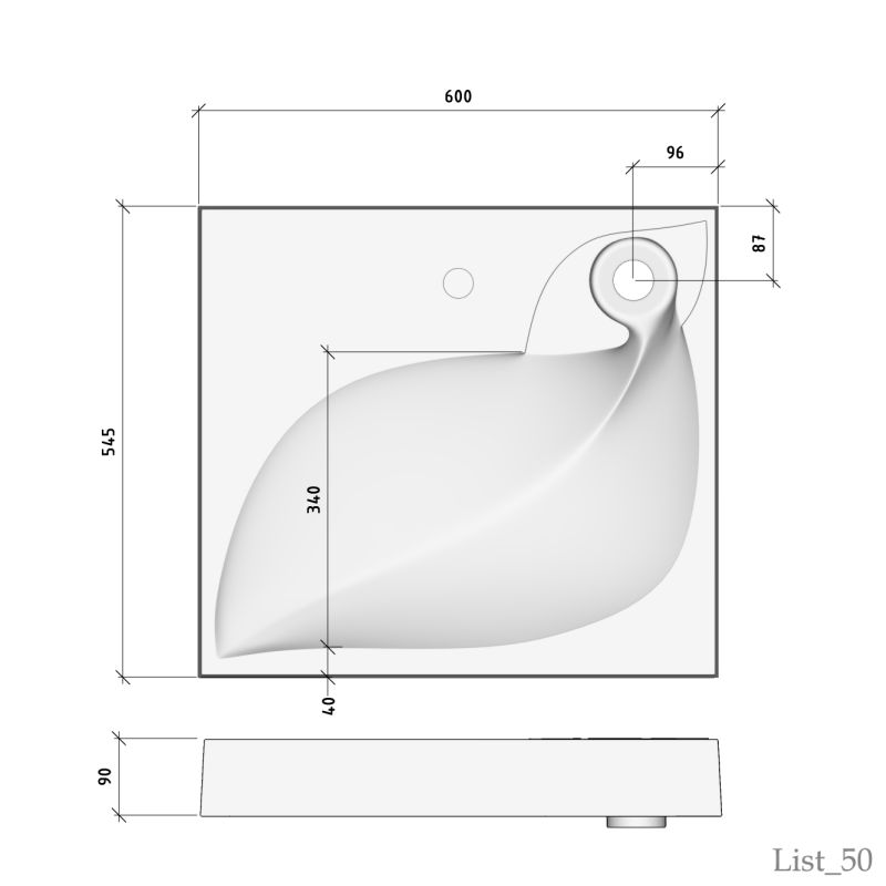 Раковина Madera List 60 4627173210546 на стиральную машину Белая
