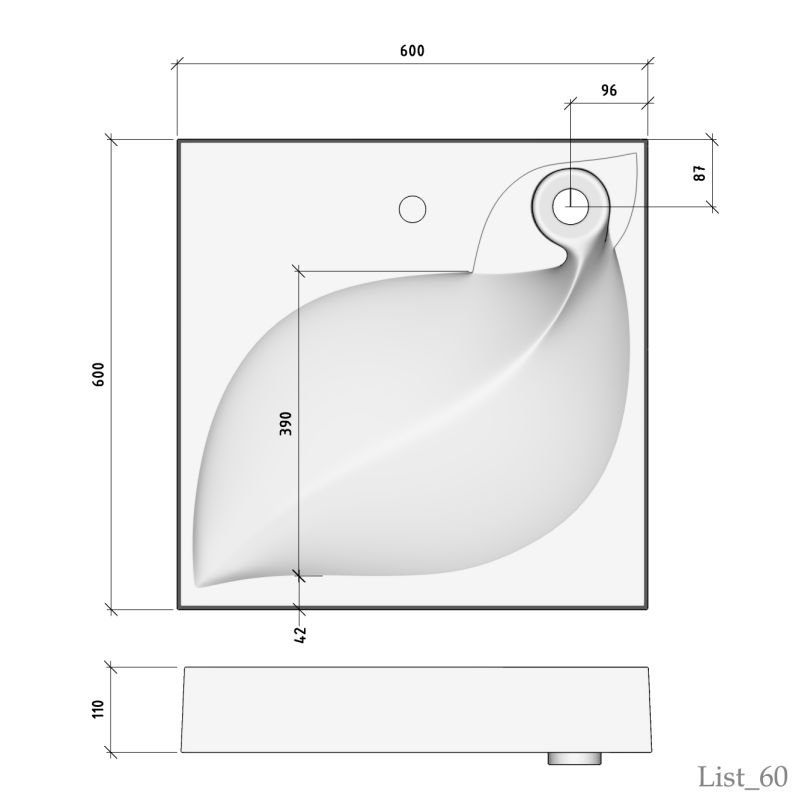 Раковина Madera List 60 4627173210553 на стиральную машину Белая