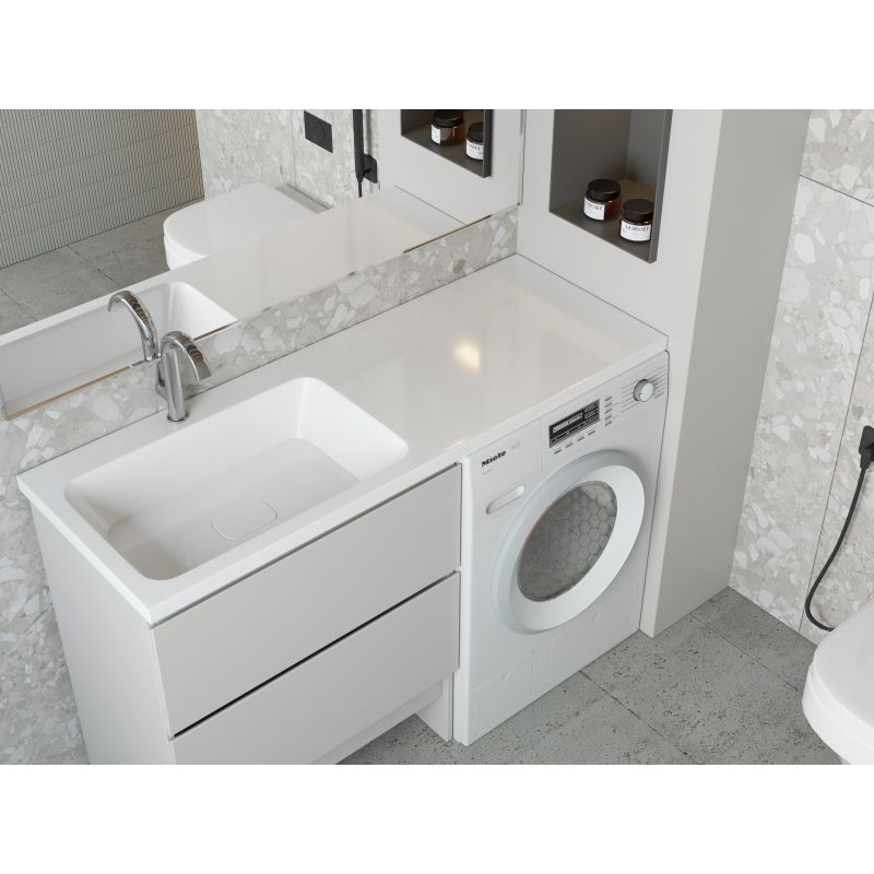 Раковина Madera Kamilla 130 L 4627173210591 на стиральную машину Белая