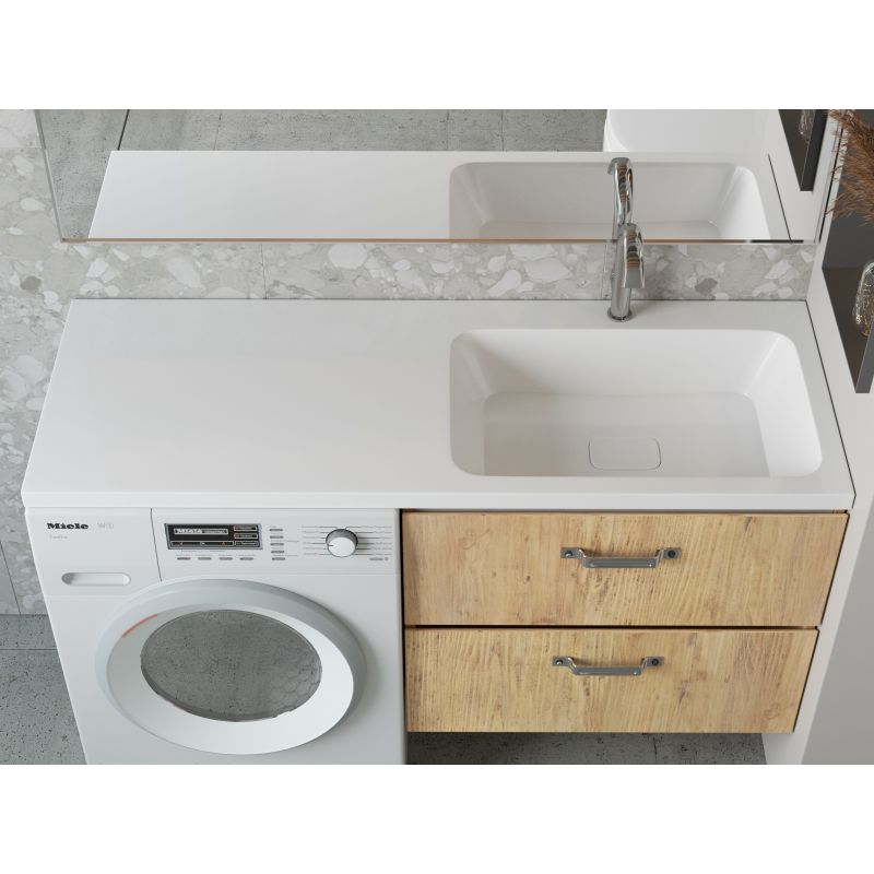 Раковина Madera Kamilla 130 R 4627173210584 на стиральную машину Белая