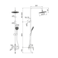 Смеситель Iddis Male MALSB3Fi06 с верхнем душем, хром