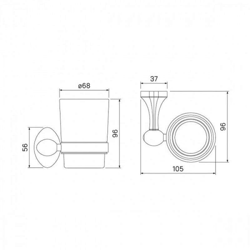 Стакан с держателем Iddis Male MALSSG1i45