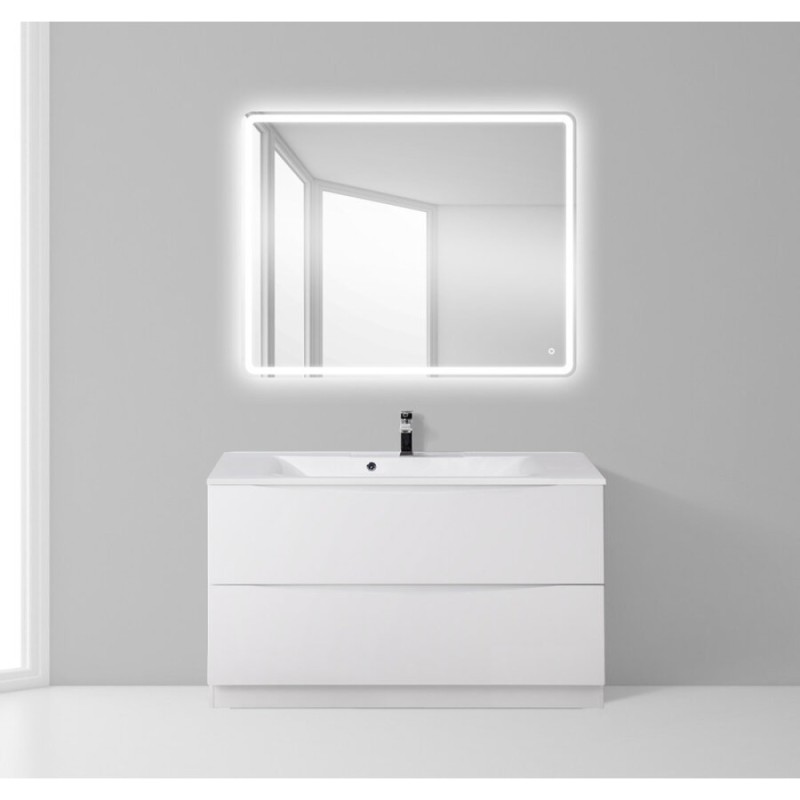 Тумба под раковину BelBagno Marino MARINO-1000-2C-PIA-BL-P, 100 х 44.5 х 80 см, Bianco Lucido - белый глянец