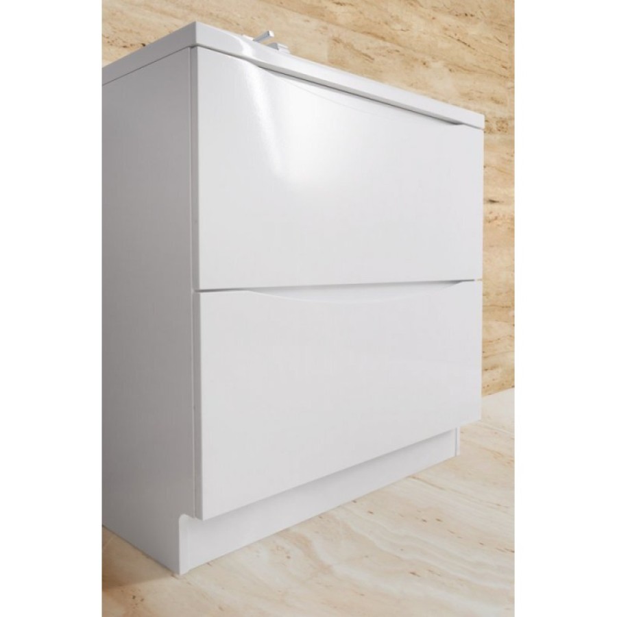 Тумба под раковину BelBagno Marino MARINO-1000-2C-PIA-BL-P, 100 х 44.5 х 80 см, Bianco Lucido - белый глянец