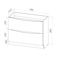 Тумба под раковину BelBagno Marino MARINO-1000-2C-PIA-BL-P, 100 х 44.5 х 80 см, Bianco Lucido - белый глянец