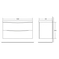Тумба под раковину BelBagno Marino MARINO-1000-2C-SO-CO-P, 100 х 44,5 х 55 см, Crema Opaco - бежевый матовый