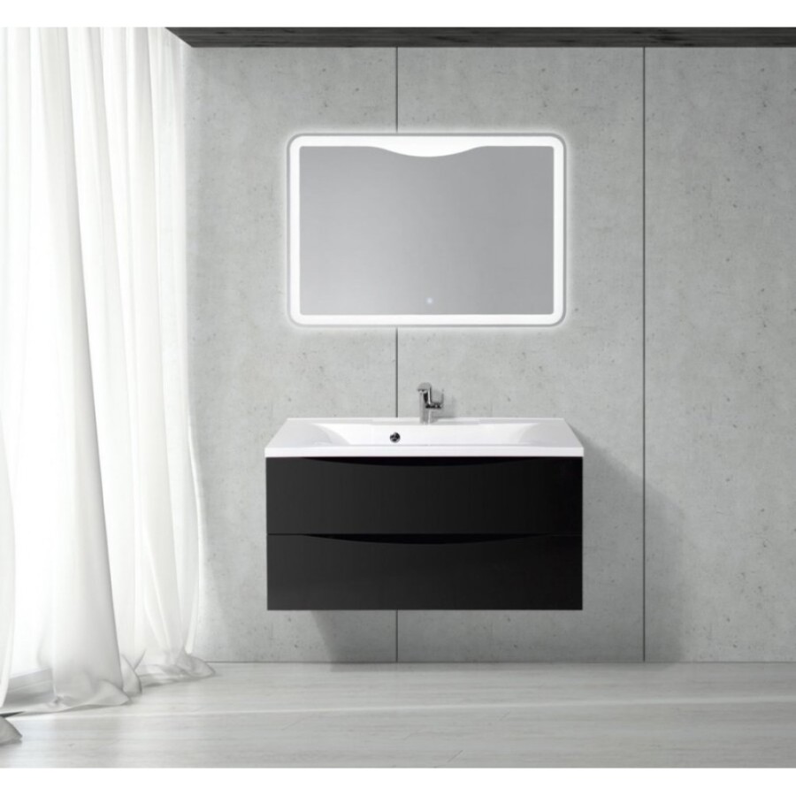 Тумба под раковину BelBagno Marino MARINO-1000-2C-SO-NL-P, 100 х 44,5 х 55 см, Nero Lucido - черный глянец
