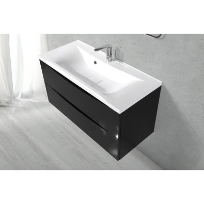 Тумба под раковину BelBagno Marino MARINO-1000-2C-SO-NL-P, 100 х 44,5 х 55 см, Nero Lucido - черный глянец