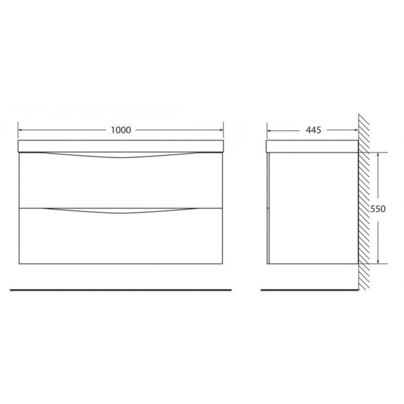 Тумба под раковину BelBagno Marino MARINO-1000-2C-SO-RCA-P, 100 х 44,5 х 55 см, Rovere Cioccolato Amaro - коричневый темный