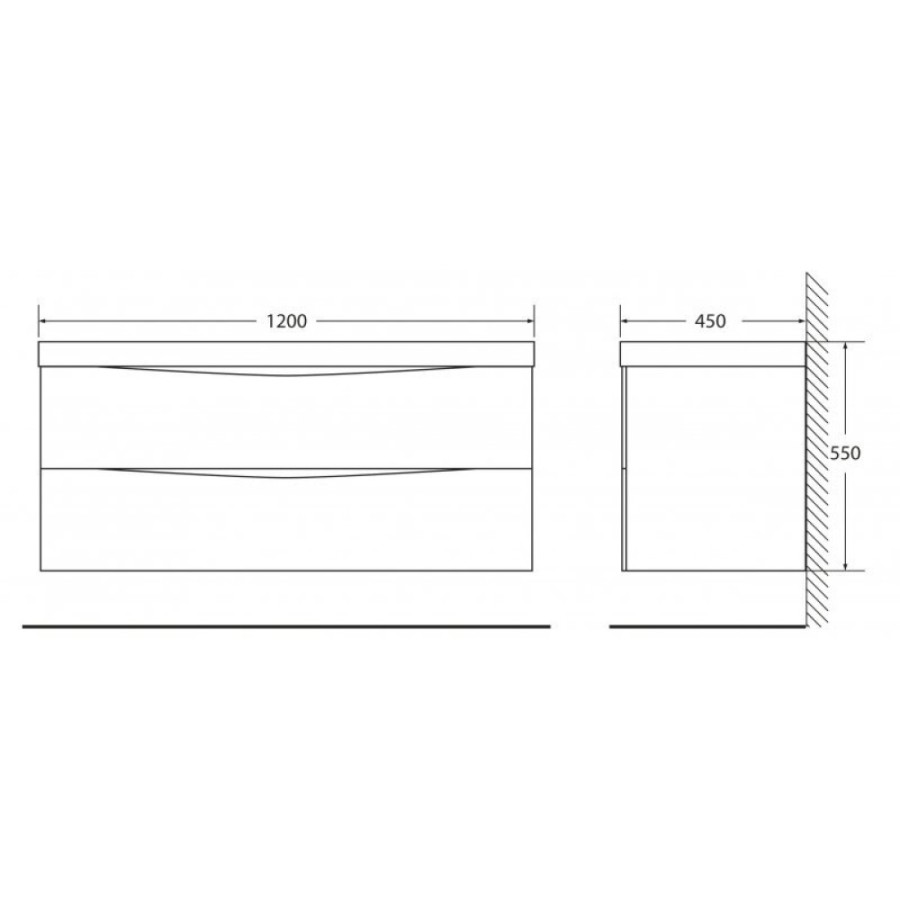 Тумба под раковину BelBagno Marino MARINO-1200-2C-SO-RCA-P, 120 х 45 х 55 см, Rovere Cioccolato Amaro - коричневый темный